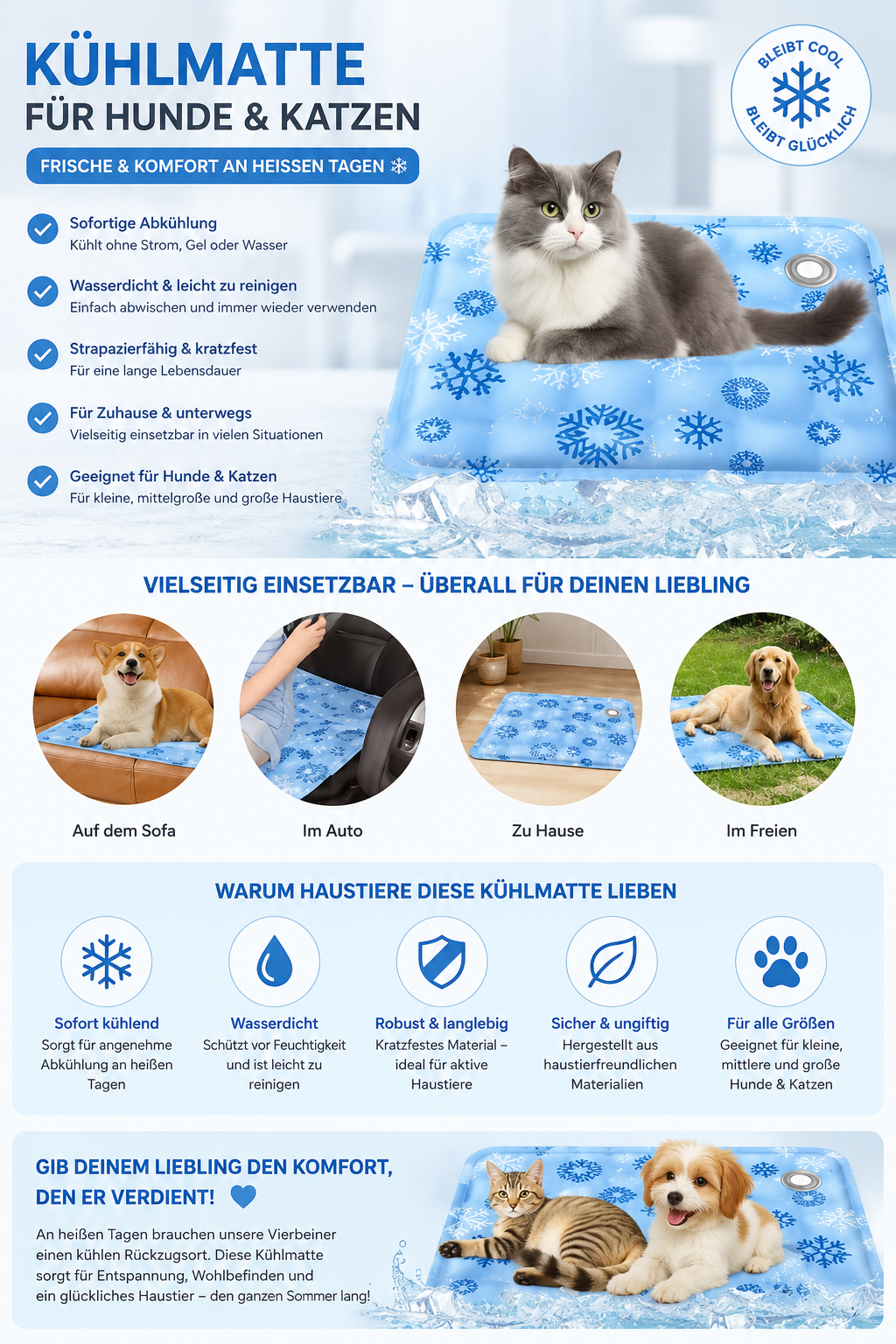 PolarBed™ – Kühlbett für Hunde & Katzen